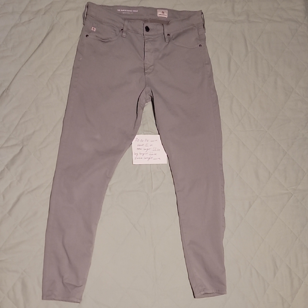 AG Adriano Goldschmied Light Gray Skinny Ankle Pants